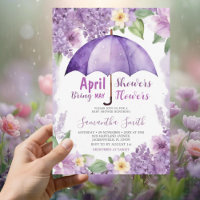 April Showers Bring May Flowers Purple Umbrella