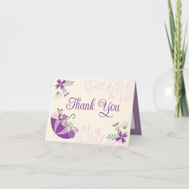 April Showers Bring May Flowers Thank You Card (Front)