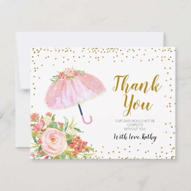 April Showers Bring May Flowers Thank You Card (Front)