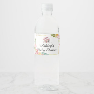 April Showers Brings May Flowers Baby Shower Water Bottle Label