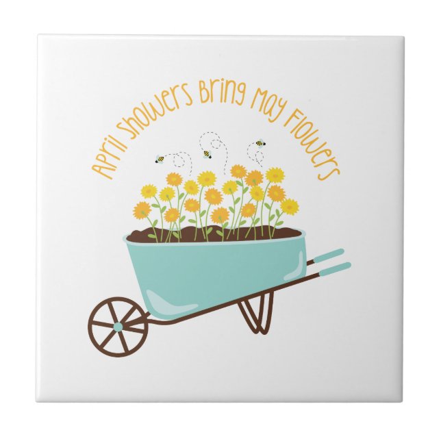 April Showers Ceramic Tile (Front)