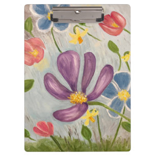 April Showers. Colourful, Abstract Floral Art Clipboard