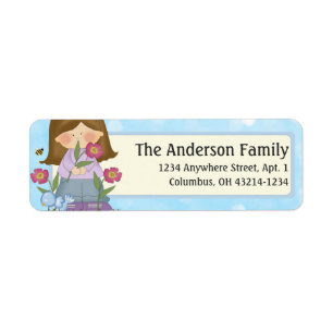 April Showers Girl Spring Season Address Labels 3