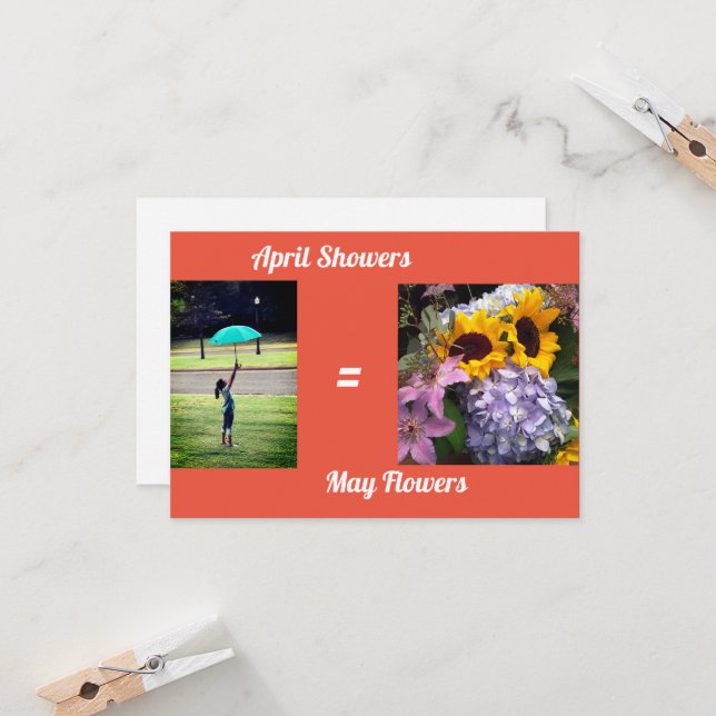 April Showers = May Flowers greeting card (Front/Back In Situ)