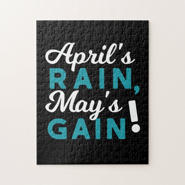 April Showers May Flowers Inspirational Quote Jigsaw Puzzle (Vertical)