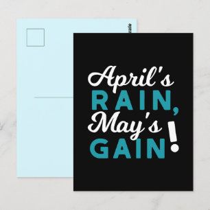 April Showers May Flowers Inspirational Quote Postcard