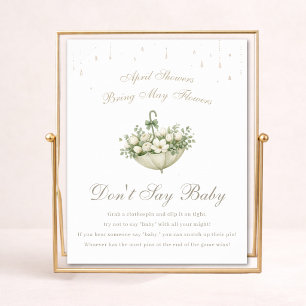 April Showers May Flowers Shower Don't Say Baby Poster