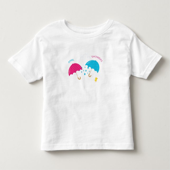 April Showers Rainy Day Umbrellas Toddler T-Shirt (Front)