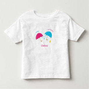 April Showers Rainy Day Umbrellas with Name Toddler T-Shirt