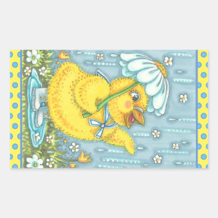 APRIL SHOWERS SPRING CHICK, CHICKEN STICKERS Sheet
