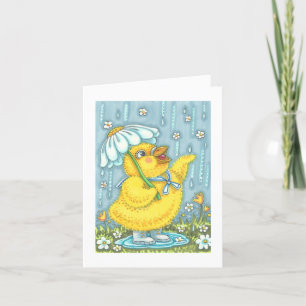APRIL SHOWERS, SPRING CHICK NOTE GREETING CARD B