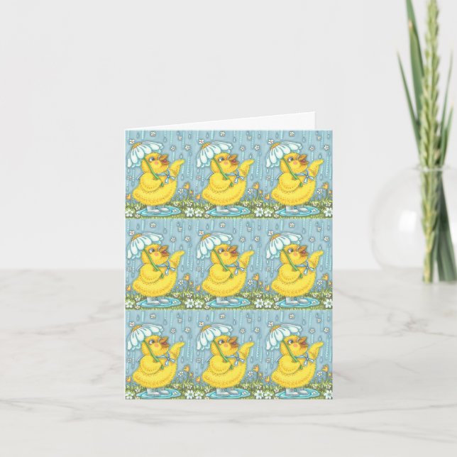 APRIL SHOWERS, SPRING CHICK NOTE GREETING CARD B (Front)