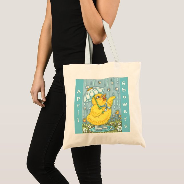 APRIL SHOWERS, SPRING CHICK TOTE BAG (Front (Product))