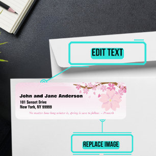 April Themed Personalized Address Return Address Label