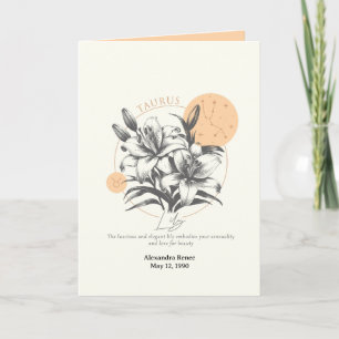 April to May Birth Flower Custom Birthday  Card