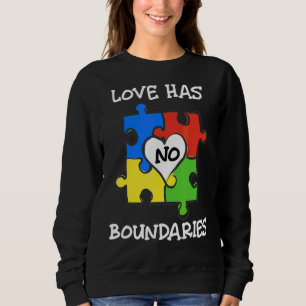 April We Wear Blue Autism Awareness Love Has No Bo Sweatshirt