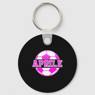 Aprile Name Girls Soccer Play Football Sports Fan Key Ring