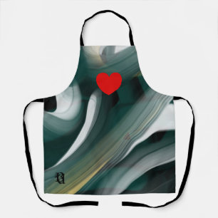 Apron Abstract Trend Decor White Green