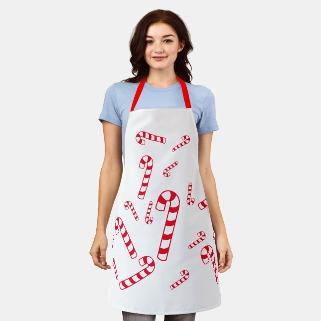 Apron (ao) - Red Candy Canes (Worn)