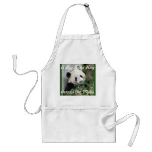 Apron, Big Bear Hug Across the Miles, White Standard Apron