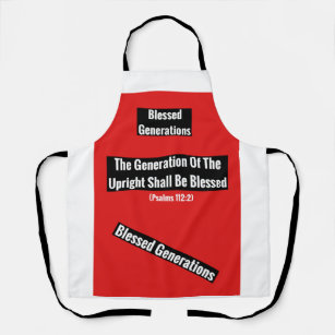 Apron: Blessed Generations Psalms Bible Verse Apron