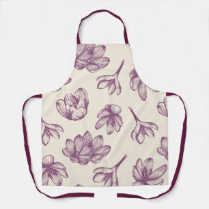 Apron - Burgundy Floral