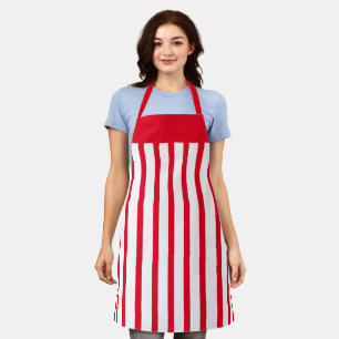 Apron Cafe Red and White Stripe