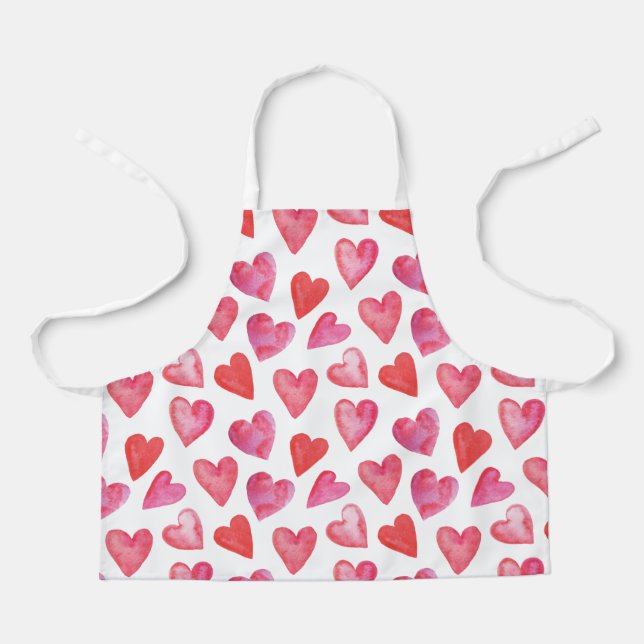 Apron Children (61 x 51 cm) - Hearts Pattern (Front)