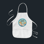 Apron Children Zeevie and Friends for Hanukkah Blu<br><div class="desc">A Hanukkah blue, children's apron. This "Zeevie and Friends" apron makes a wonderful gift for any child this Chanukah. Use it for baking, crafts or play to make any child's day! Personalise by deleting text, and adding your own. Choose your favourite font style, colour, and size. There are several different...</div>