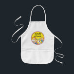 Apron Children Zeevie and Friends for Hanukkah Y<br><div class="desc">A Hanukkah Yellow and Pink, children's apron. This "Zeevie and Friends" apron makes a wonderful gift for any child this Chanukah. Use it for baking, crafts or play to make any child's day! Personalise by deleting text, and adding your own. Choose your favourite font style, colour, and size. There are...</div>