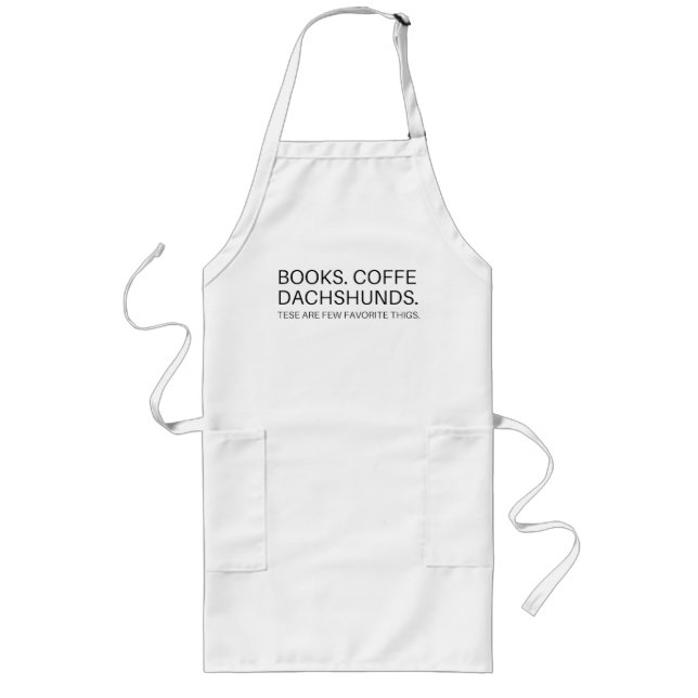 Apron Cooking Chef books coffe coffee cup  (Front)