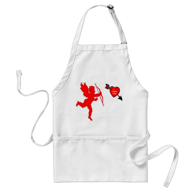 Apron Cupid and Heart Red (Front)