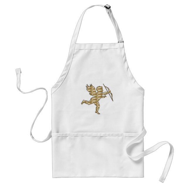 Apron Cupid Gold Ribbed (Front)