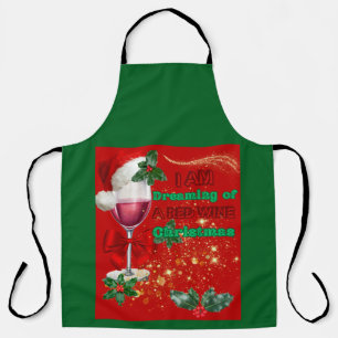 Apron Dreaming of a Red Wine Christmas