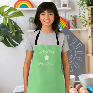 Apron for kids - Kids' cooking apron - green