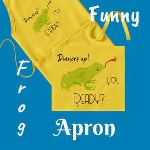 Apron for lover with 2 green tree frogs 
