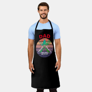 Apron For Men Sunset Design Black Chef Dad Apron  