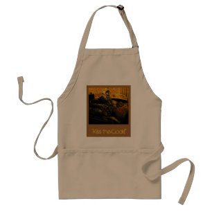 Apron for the gun lover with holster and flask
