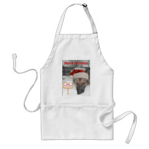 Apron German Shepherd Santa Stop Here