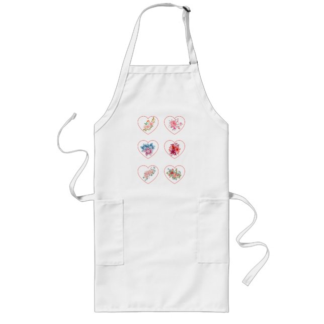Apron Hearts with flowers (Front)