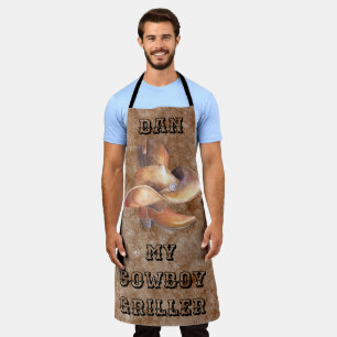 Apron Large Cowboy's Boot & Hat on Paint Griller