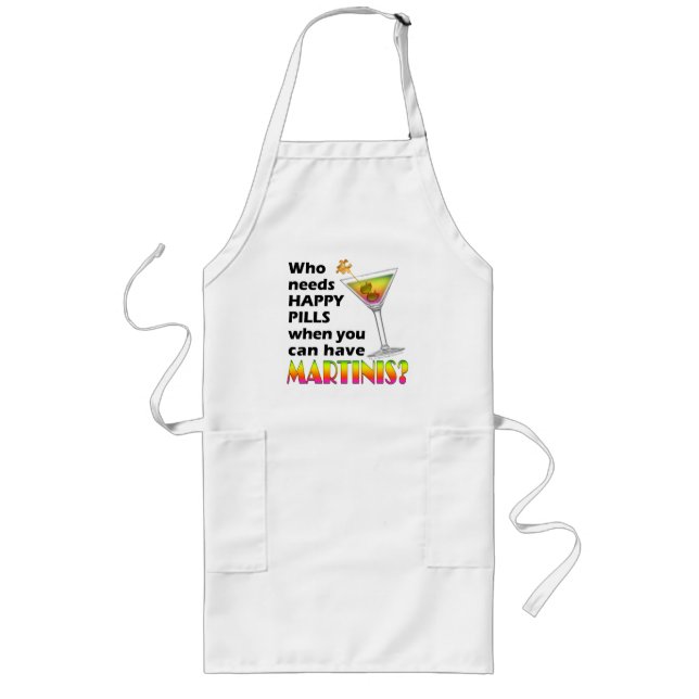Apron - Martinis v. Happy Pills (Front)