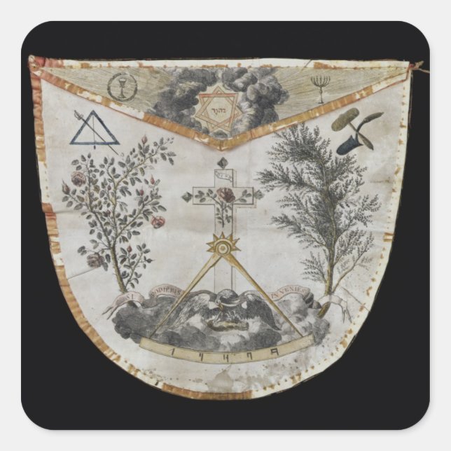 Apron of a Master of the Order of the Rose-Croix Square Sticker (Front)