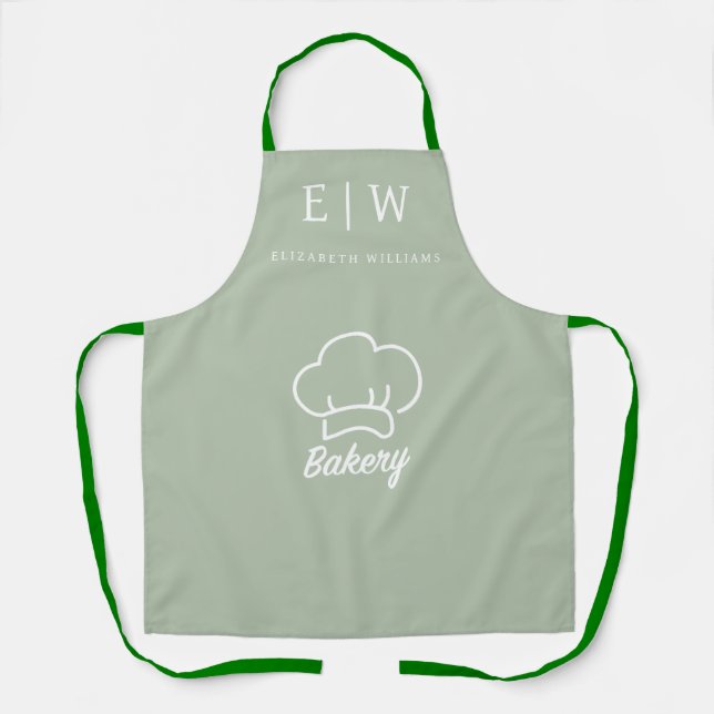 Apron | Personalised Bakery Chef Hat Logo (Front)