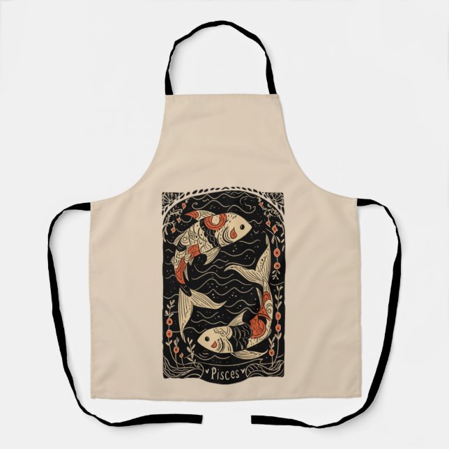 Apron Pisces Celestial Zodiac Art (Front)