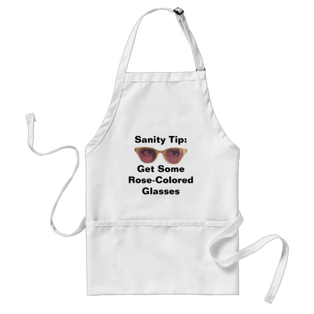 Apron Retro Style Rose-Coloured Glasses Any Saying (Front)