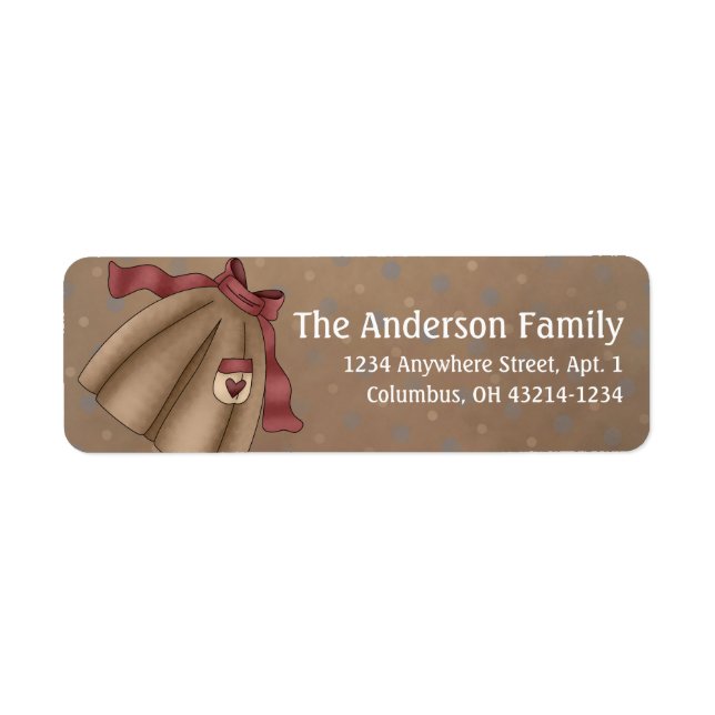 Apron Strings Apron d2 Cooking Address Labels (Front)