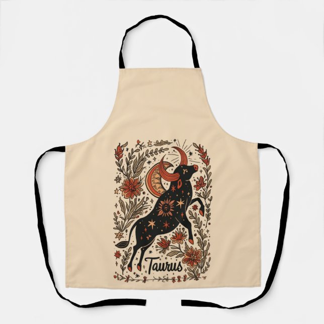 Apron Taurus Celestial Zodiac Art (Front)