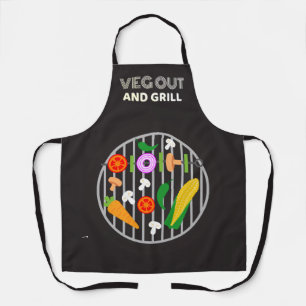 Apron Veg Out And Grill Vegetarian Vegan Funny