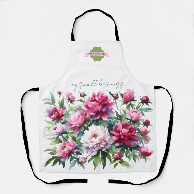 Apron Watercolor Peonies Var01 (Front)